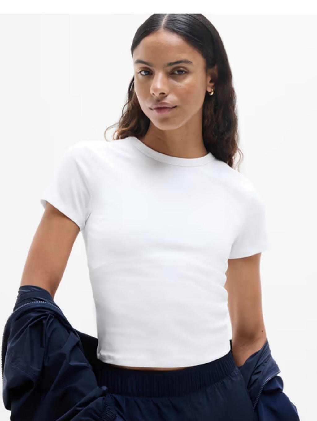 Athleta Women’s Signature Rib Short Sleeve Tee, White